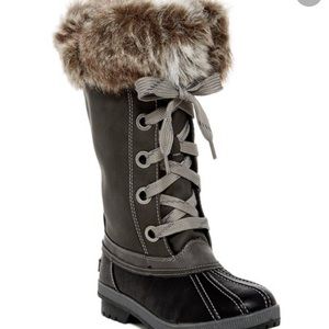 New London Fog Black & Gray Melton Cold Weather Boot 8